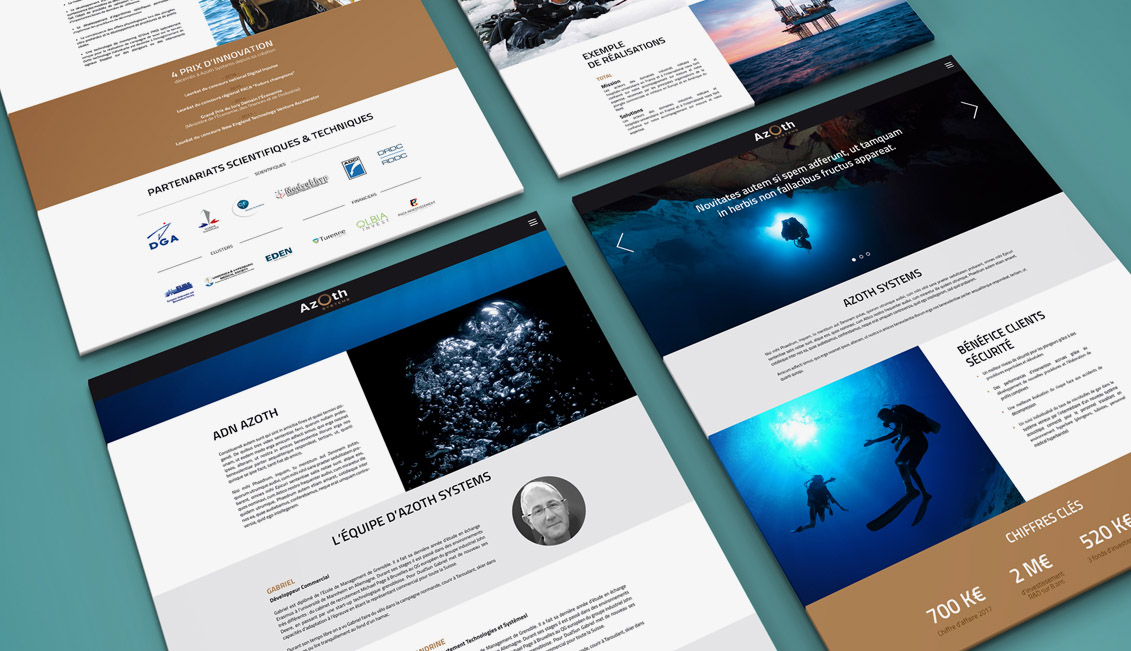 Mock up site internet d'Azoth Systems