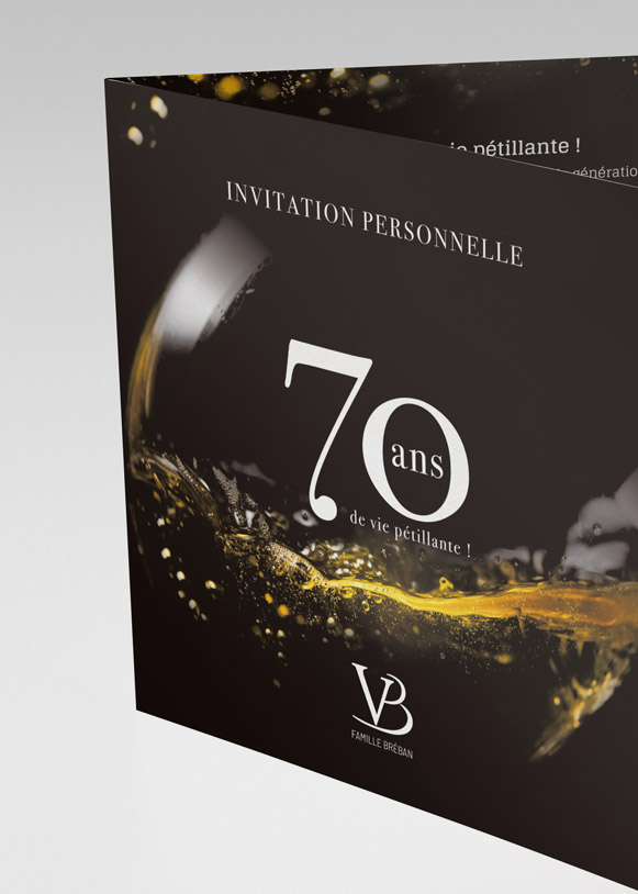 Couverture de l'invitation aux 70 ans des vins Bréban
