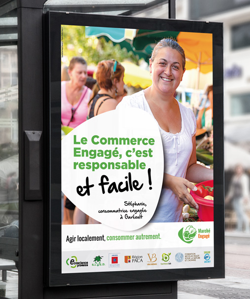 Affichage abribus pour Ecoscience Provence