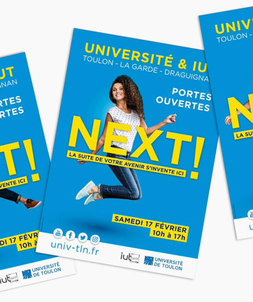 Flyers pour l'événement de l'universite de Toulon / La Garde